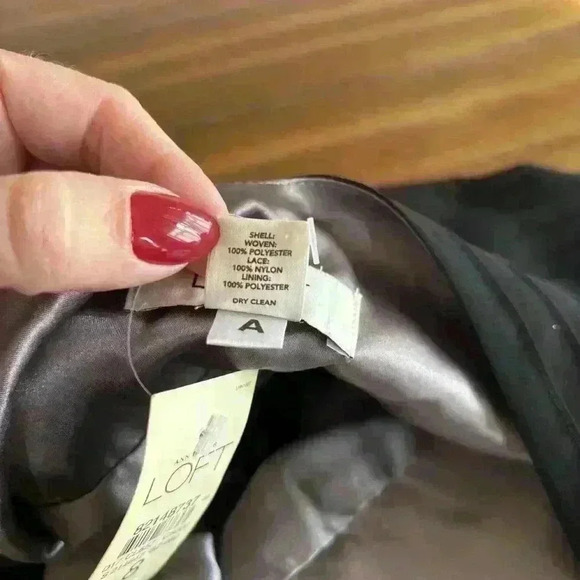 LOFT Illusion Lace Slip Dress Size 8 Black LOFT - Picture 9 of 10